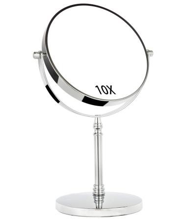 Tabletop Makeup Mirror,8Inch Magnifying Mirror,Double Sided 1X/10X Magnifying Vanity Mirror, 360 Degree Swivel,Anti Skid Base.
