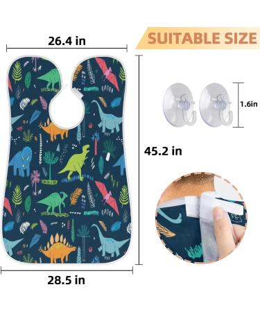 Beard Bib Apron for Men | Waterproof Hair Catcher & Grooming Cape with Colorful Dinosaurs - Perfect for Shaving & Trimming - Buy Online on GoSupps.com