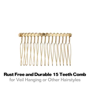 30 Pack Bulk 15 Teeth Gold Metal Side Hair Combs for Wedding Bridal Veil - French Twist Updo Bun Holder Accessories for Women - Buy Online on GoSupps.com
