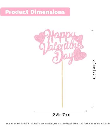24Pcs Happy Valentines Day Cupcake Toppers with Love Heart Glitter Sweet Love Cupcake Picks Valentines Themed Party Cake Decorations for Valentines Day Wedding Engagement Party Supplies (Pink) - Buy Online on GoSupps.com