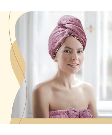 KOIKEY Women Microfiber Bath Towel Wrap - Adjustable Soft Body Wrap Dress with Hair Towel for Shower - Super Absorbent and Quick Drying - Purple - Buy Online on GoSupps.com