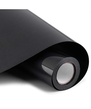 Heat Transfer Vinyl Bundle 12 x 10' Feet Rolls  PU HTV Easy to Cut & Weed  DIY Heat Press Design for T-Shirt  Clothes  Hats and Other Textiles (Black) 10 FT Black