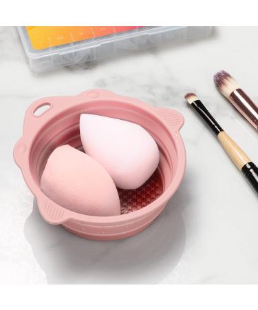 Foldable Silicone Makeup Brush Cleaner Bowl - Portable Etercycle Tool for Brushes Puffs & Sponges (Pink) | International Shipping - Buy Online on GoSupps.com