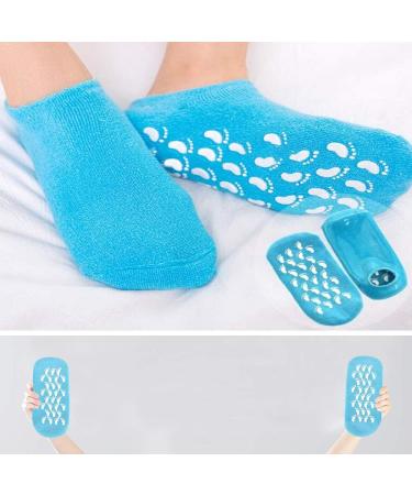 2 Pairs Moisturising Socks Moisture Gel Socks Soft Moisturising Foot Socks for Women and Men Gel Socks for Moisturising Dry Feet Cotton Gel Toe Moisturizing Spa Silicone Socks(Blue Pink) - Buy Online on GoSupps.com
