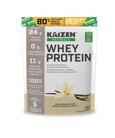 Kaizen Naturals Whey Protein Vanilla Bean 840g Pouch Vanilla 26 Servings (Pack of 1)