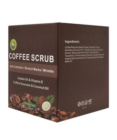 Body Peeling Scrub | Coffee & Dead Sea Salt Exfoliator 250ml - Deep Cleansing Dead Skin Removal - Buy Online on GoSupps.com