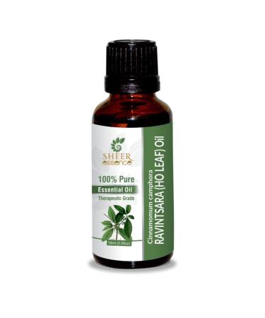 Ravintsara (Ho Leaf) Oil (Cinnamomum Camphora) Essential Oil 100% Pure Natural Undiluted Uncut Therapeutic Grade Oil 1.69 Fl.OZ