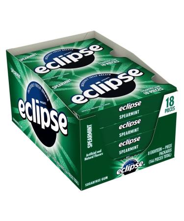 ECLIPSE Spearmint Sugar Free Gum, 18 Pieces (8 Pack)