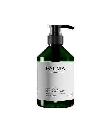 Palma de Salus Exfoliating Hand & Body Wash (Organic Bergamot Neroli) | Hydrating Cleanser with Avocado Oil Betaine from Sugar Beets & Olive Pits Plant-Based Scrub for Glowing Skin | 17 fl oz