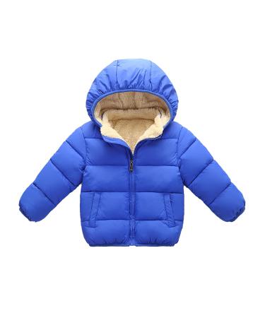 YOPOTIKA Baby Girls Boys Toddler Hooded Outerwear Jacket with Removable Hood Warm Fleece Coat Outerwear Suits Navy Blue 12-18 Months 3-4 Years Royal Blue