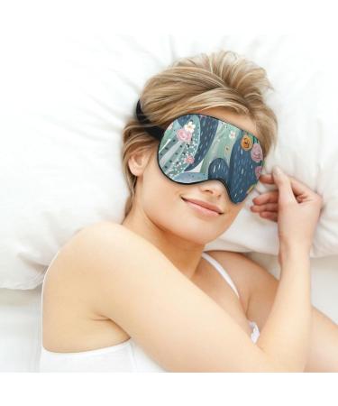 LynaRei Vintage Cactus Flower Sleep Mask - Multicolored Succulents Blindfold for Full Night's Sleep and Travel - Buy Online on GoSupps.com