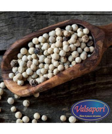  HOME LINE Whole White Pepper Beans in Envelope 250g - 100% Natural Culture - Premium Late Harvest | Vegan Gluten Free | Spicy Delicate Flavor (White Peppercorns) - Buy Online on GoSupps.com