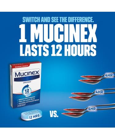 Mucinex Maximum Strength 1200 mg - 12 Hour Extended Release Tablets for Chest Congestion Relief (42ct) - Thins & Loosens Mucus - International Shipping Available - Buy Online on GoSupps.com