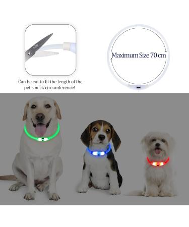 Coolzon LED Light Neck Band Collar - Waterproof 3-Color Adjustable for Cats & Dogs - Super Bright & Multi-Colored - Buy Online on GoSupps.com
