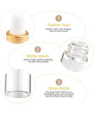 Wresty 50 Pcs 1ml Clear Glass Dropper Vials for Essential Oils with 2 Pcs Droppers - Travel Size Mini Bottles for Perfume and Cosmetics - Buy Online on GoSupps.com