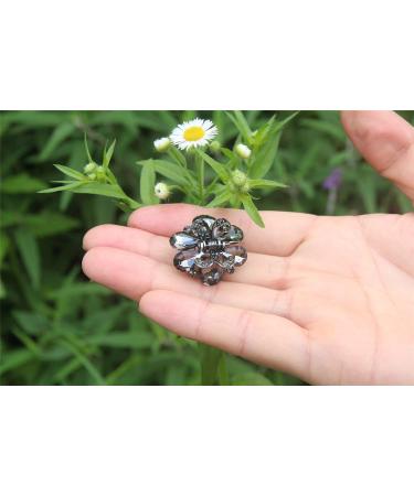 Carede Rhinestone Butterfly Claw Hair Clips Pack of 6 - Crystal Bow Hair Jaw Clip Barrettes for Girls & Women - Mixed Colors - 1.2 inch - Buy Online on GoSupps.com