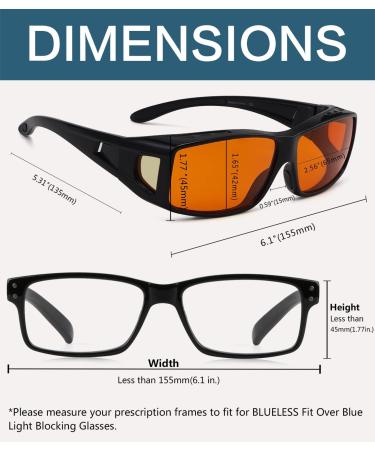 BLUELESS Fitover Glasses 100% Blue Light Blocking Computer Glasses & Orange Tinted Sleep Glasses | Black 05 - Buy Online on GoSupps.com