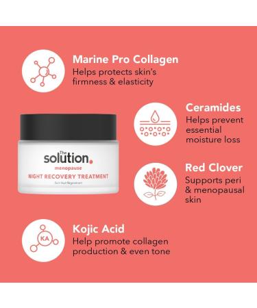 The Solution Menopause Night Recovery Treatment (50ml). Dermatologically Tested Night Face Cream for Women Hydrating Night Cream for Women Anti Aging Vegan & Cruelty Free Face Cream for Mature Skin - Buy Online on GoSupps.com