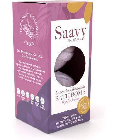 Saavy Naturals Lavender Chamomile Bath Bomb Duo Pack - 2 Lush Bath Bombs for Kids and Women - Buy Online on GoSupps.com