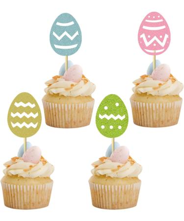 Easter Cake Toppers Cupcake Toppers Decorations Easter Rabbit Cupcakes Toppers Glitter Happy Easter Cupcake Toppers Bunny Egg Cupcake Picks Easter Party Supplies (12 Pcs) - Buy Online on GoSupps.com