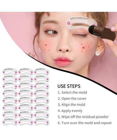 Sioppkik Eyebrow Stencil Set - 24 Reusable DIY Makeup Tools for Perfect Eyebrows | International Shipping Available - Buy Online on GoSupps.com