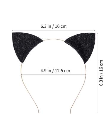 Frcolor 2pcs Glitter Cat Ears Headbands for Cosplay Halloween Costume Party & Daily Wear - Black & Silver - Buy Online on GoSupps.com