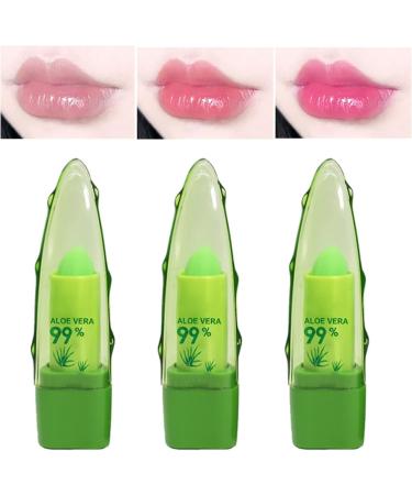 Aloe Vera Lip Balm Magic Colour Changing Lipstick Long Lasting Lip Balm Set Lips Moisturizer Aloe Vera Lip Stick for Women Girls (3 Pack) - Buy Online on GoSupps.com