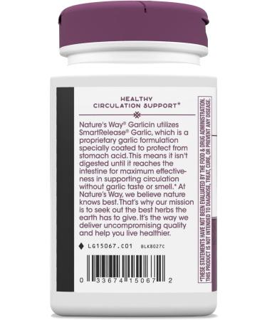 Nature's Way Garlicin Cardio 350mg - 180 Vegan Tablets for Heart Health - Buy Online on GoSupps.com