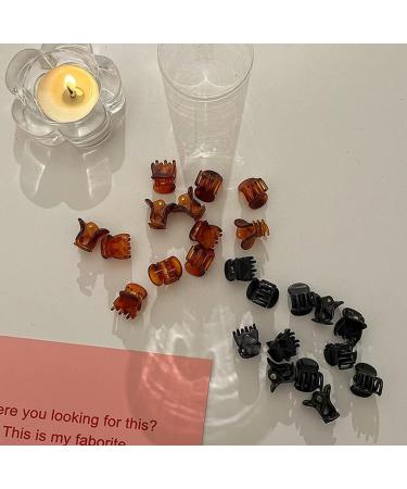 Mini Hair Clips Set - 24 Small Plastic Hair Clips for Women & Girls - Brown & Black - Buy Online on GoSupps.com