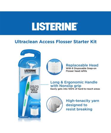LISTERINE Ultraclean Access Flosser Starter Kit - Effective Plaque Removal for Proper Oral Care & Gum Protection - 1 Pack - Buy Online on GoSupps.com