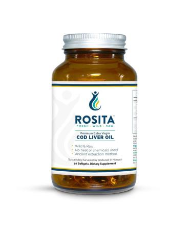 Rosita Real Foods Extra Virgin Cod Liver Oil (EVCLO) Softgels - 90 Softgels 0.21 kilograms