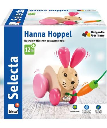 Buy Selecta 62023 Hanna Hoppel Pull-Along Rabbit Toy | Wooden Push & Pull Toy 13 cm - International Shipping Available - Buy Online on GoSupps.com