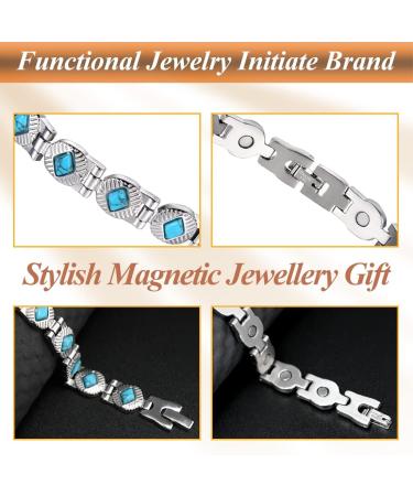 Vicmag Women's Magnetic Bracelet | Titanium Steel Ultra Strength | Adjustable with Removal Tool | Blue Onyx | Gift Box Included - Buy Online on GoSupps.com