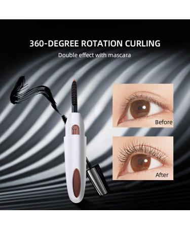 Heated Eyelash Curler USB Rechargeable Eyelash Curler with Comb 2 Speed Intelligent Temperature Control 24 Hours Lasting Curling Suitable for Makeup - Black (White) - Buy Online on GoSupps.com