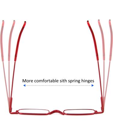 KoKoBin 2-Pack Mini Slim Reading Glasses +1.50 - Unisex Spring Hinge Metal Visual Aid with Case - International Shipping Available - Buy Online on GoSupps.com