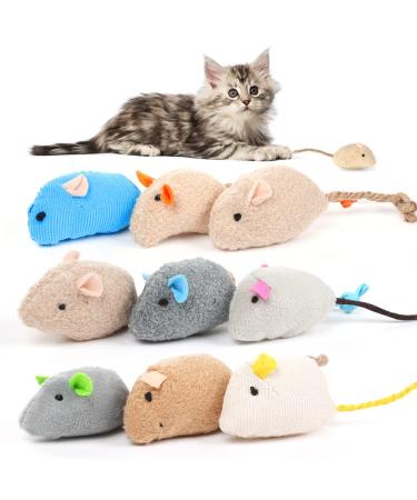 Osdue Catsmint toys 9 pieces l sch mouse kitten toy catnint teeth cleaning dental cat toys mice catnip toy for cat and kitten
