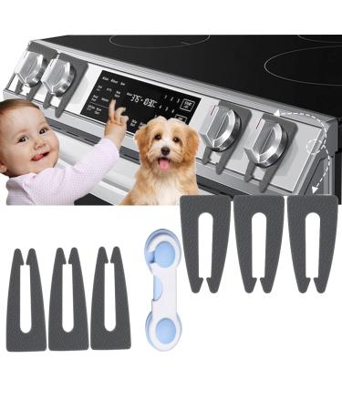 6 Pack Stove Knob Locks Universal Size Baby Proof Gas Stove Knob Covers Stove Child Proof Knobs Grey