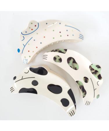 Sleep Dog Cellulose Acetate Big Claw Clips for Women - Mixset - Buy Online on GoSupps.com