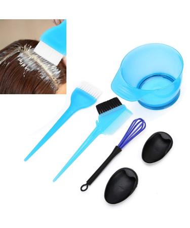 6pcs Blue Hair Dyeing Kit - Bowl Brush Comb Stirrer & Ear Covers for Salon Quality Results - Buy Online on GoSupps.com