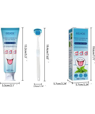 Buy Tongue Cleaning Set - Silicone Brush & Gel for Fresh Breath - 50g | International Shipping - Buy Online on GoSupps.com