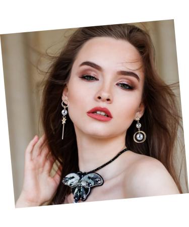 Didiseaon 1pair Elegant Asymmetric Pearl Star Danglers Stylish Long Earrings for Parties Shopping and Everyday Wear Lightweight and Versatile Five-point Design - Buy Online on GoSupps.com