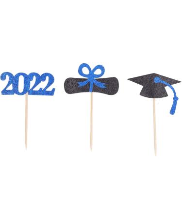3 Pack Graduation Cupcake Insert 2022 Book Roll Doctor Hat Shape Black Blue Graduation Cake Insert Graduation Cupcake Topper for Celebrate Success Graduation - Buy Online on GoSupps.com