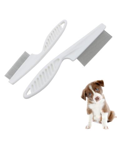 Dog Flea Comb 2 Packs Pet Hair Comb Magic Pet Hair Comb Flea Comb for Dogs Plastic + Stainless Steel Pet Comb for Cat Dog for Grooming and Dehairing Face and Paws