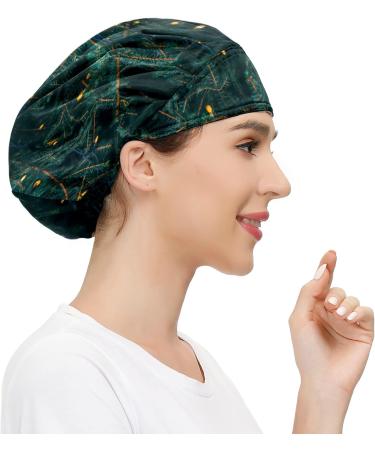 Womens Working Cap with Cotton Sweatband - Adjustable Elastic Head Cover for Men - Pine Trees Decoration - LED Lights - Christmas - Buy Online on GoSupps.com