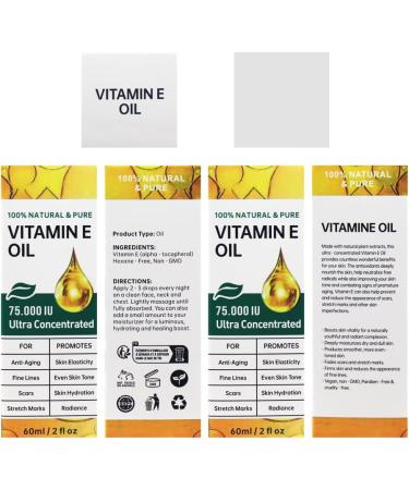 WAWJ Vitamin E oil 60 ml natural vitamin E for skin care and antiaging moisturizing wrinkle control scar care suitable for all skin types - Buy Online on GoSupps.com