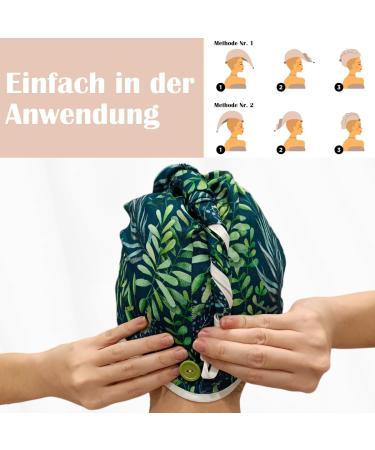 Jocero Bamboo Hair Turban Towel for Women - Colorful Button Hair Towel for Long Hair - Eco-Friendly Blue & Green Bamboo Towels - Buy Online on GoSupps.com