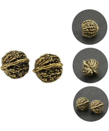 Minkissy Copper Walnut Model Nut Ornament - Handmade Brass Photo Prop 3.5x3cm Decorative Balls for Home & Massage - Pure Copper Crafts - Buy Online on GoSupps.com