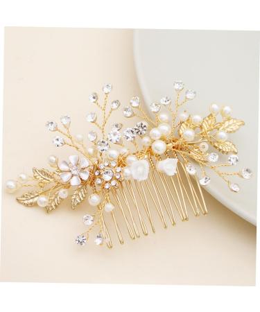 DOITOOL Hair Jewelry for Women Hair Accessories for Women Handmade Hair Combs Golden Hair Comb Tiara Crystal Headpiece Bridal Headwear Manual Headgear Rhinestone Bride - Buy Online on GoSupps.com
