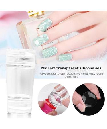 Premium Tebx Double-Head Nail Stamp & Transparent Nail Scraper | Nail Art Stamp Kits with Jelly Polish Transfer Templates (L) - Shop Internationally! - Buy Online on GoSupps.com