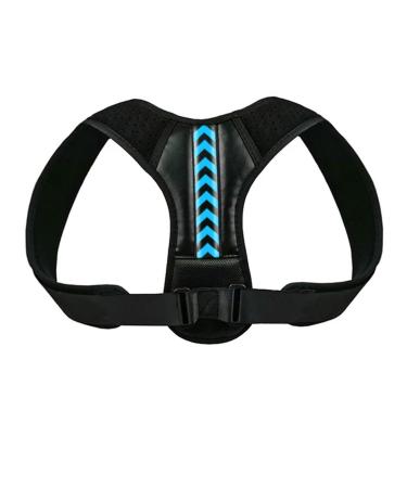 Back Posture Corrector Belt Adjustable Shoulder Neck Spine for Column Posture Correction for Women Men Straightener A - Black Blue L